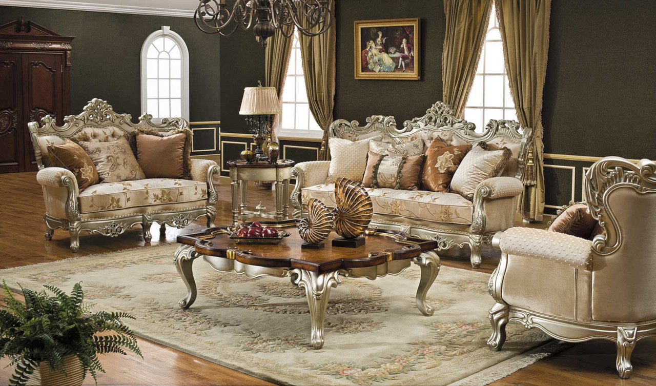 Celeste Antique Silver Living Room